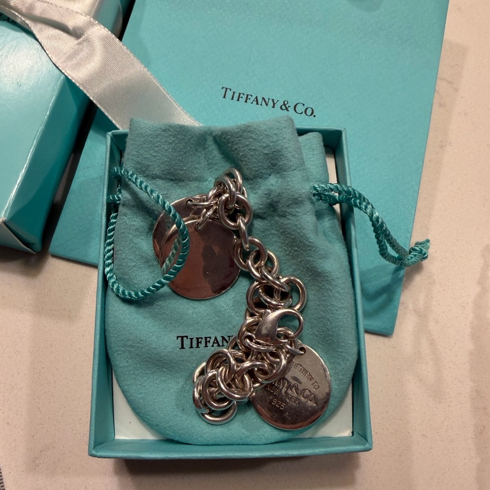 Tiffany & Co. Sterling Silver Round Multi-Charm Bracelet